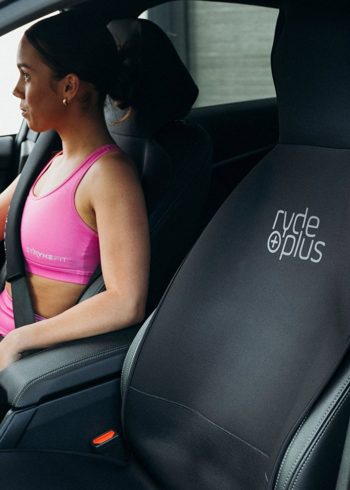 ACTIVE CAR SEAT PROTECTOR - Black with Black Binding