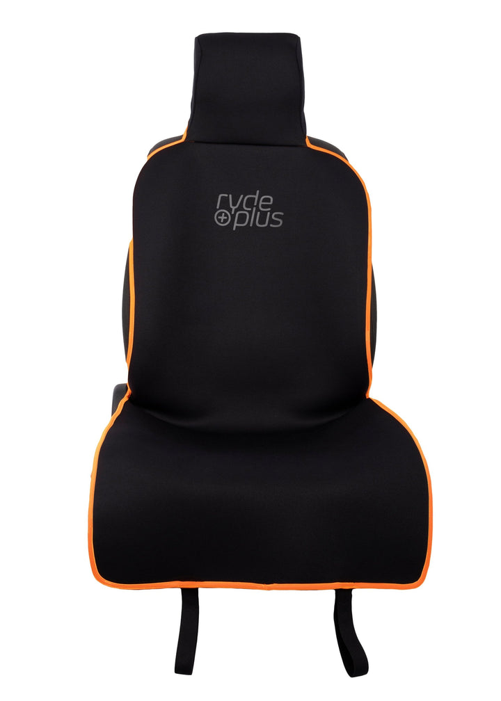 TRADIE CAR SEAT PROTECTOR - Black with Fluro Orange Binding
